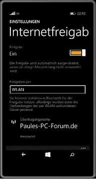 Windows Phone 8.1 als WLAN Hotspot einrichten