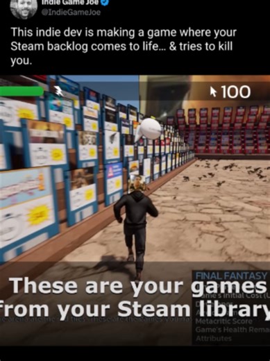 This indie dev is making a game where your Steam backlog comes to life… & tries to kill you. - Fight the games you never played - The more you paid, the stronger they are - You’re literally battling your backlog It’s called Game Quest: The Backlog Battler. You can wishlist it on Steam now. #gaming #whattoplay #indigames #videogame #gamingontiktok