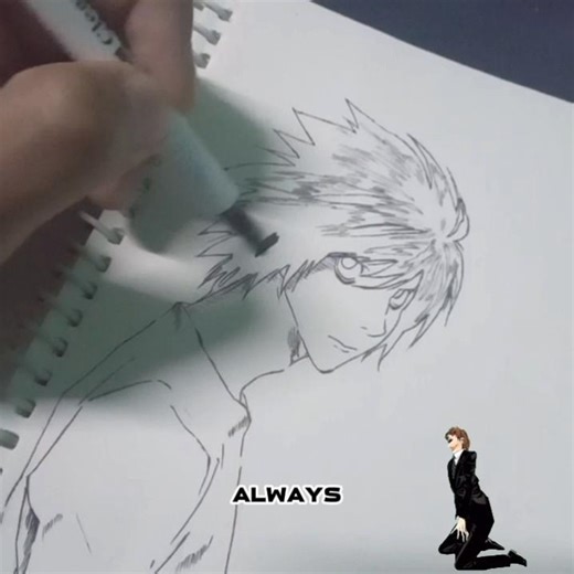 🔥Death note L Drawing #anime #art #drawing.....