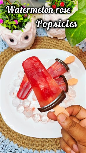 Watermelon rose popsicles | #summer #watermelonpopsicles #icecream #youtubeshorts #vlog #bengali