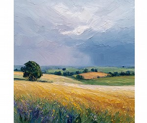 Kansas Landscape Oil Painting Original Rustic Country Wall Art Warm Midwest Prairie Scene - Etsy