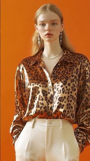 Daring Leopard Print Silk Blouse Showcase #fashion #leopardprint #highfashion