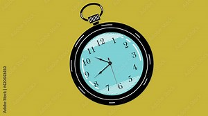 Animation of Clock Face Close Up in Time Lapse Seamless loop of Clocks running clockwise direction. Clock dial close-up.