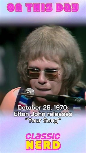 55 years ago TODAY, pop got one of its simplest love letters when Elton John released “Your Song” in 1970! Issued in the U.S. as the B-side to “Take Me to the Pilot,” DJs flipped it to the A-side and it became his first international top ten. It peaked at number eight on the Hot 100 in 1971 and number seven in the U.K., and it’s now in the Grammy Hall of Fame and a fixture on greatest-songs lists. #nostalgia #musichistory #70s #70smusic #70sthrowback | Classic Nerd