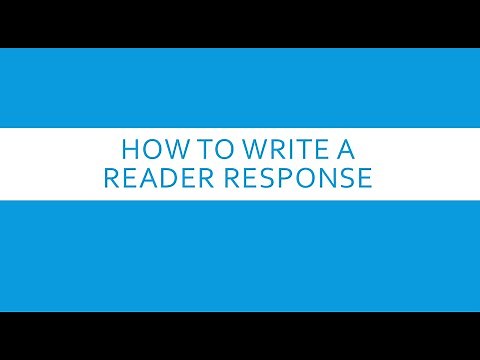 How to Write a Reader Response
