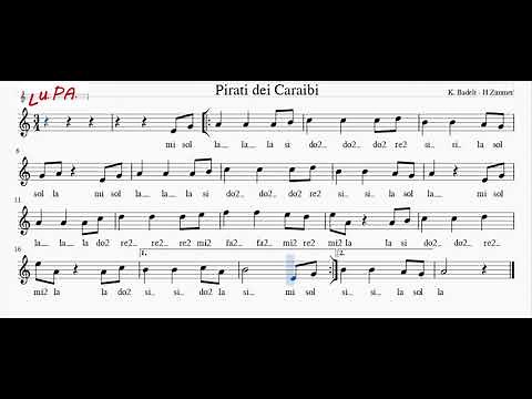 Pirati dei Caraibi - Flauto dolce - Note - Spartito - Canto - Tutorial - Recorder