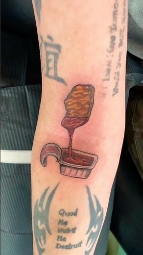 Chicken nuggie tattoo I made today #tattoosbyaprilraine #chickennuggies #nuggielife