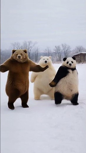 Playful Dancing Bears Go Viral in Snowy Wonderland 🐻❄️ Cinematic Fun #catlab