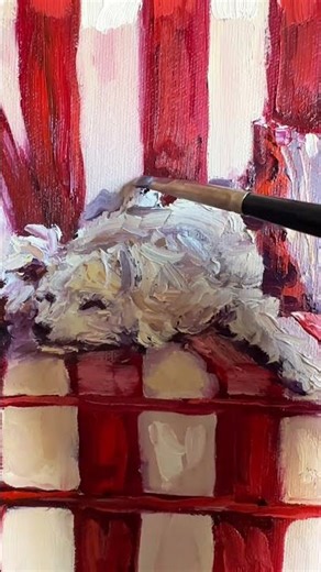 Garden View Window, #oilpainting #artcollector #artstudio #artist #painting #art #petpainting #dogs