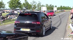 Golf 7 R vs GTI Clubsport – Launch Control, Exhaust Sound & Acceleration Battle!