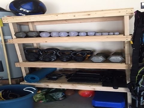 DIY Heavy Duty Wood Shelf Multi Purpose Shop Tools or Fitness Equipment