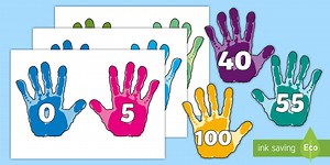 Counting in 5s Numbers on Hands Display Activity