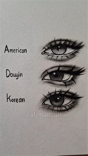 Eyes drawing ✨️ (american, douyin, korean) #drawing #tutorial #howtodraw #eyes #art #shorts