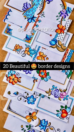 20 BEAUTIFUL 😍 border designs #projectdesigns #shorts