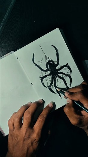"How to Draw Spider🕷️ | Easy Pencil Sketch Tutorial" #drawing #art #spiderman #fps @kingflawar03