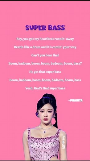 SUPER BASS pharita lyrics #kpop#superbass#pharita#lyrics#foggylyricz#shorts