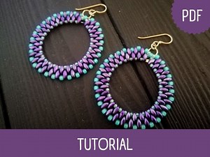 Hoop Earrings | Hoop Earrings Tutorial | Earrings With Superduo | Tutorial - Etsy