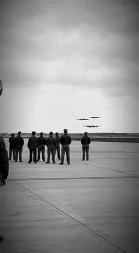 WW2 Bombers in Formation — U S Airfield Scene