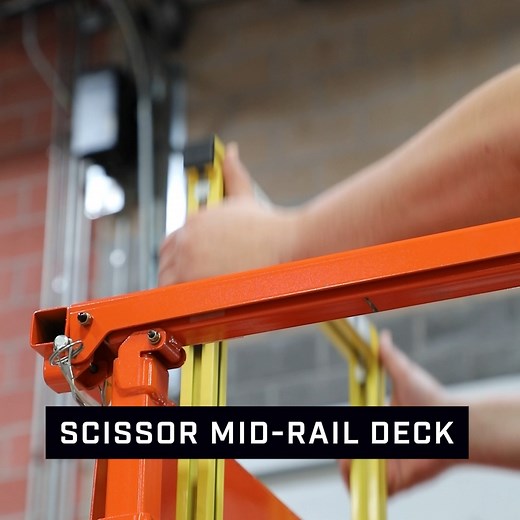Reach higher and get more done with the scissor mid-rail deck ✂️ Perfect for navigating tight spaces, this add-on gives operators an extra height boost and enables more comfortable work. Stock up your scissor fleet with game-changing accessories: https://bit.ly/3QSAGfg | JLG Industries