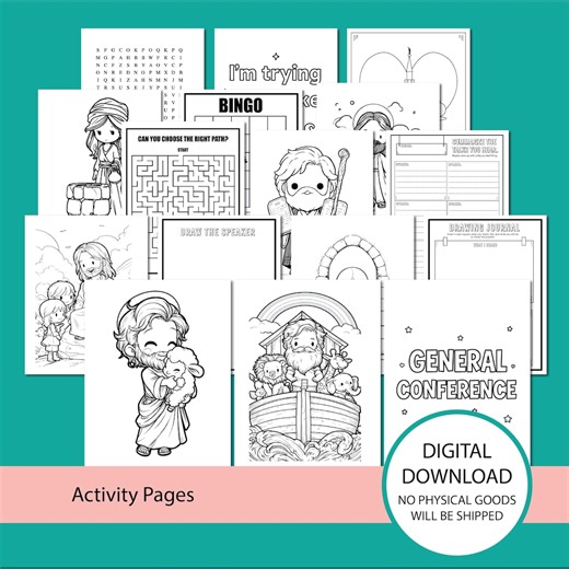 LDS General Conference Coloring & Activity Book | Printable Conference Packet for Kids and Adults - Etsy
