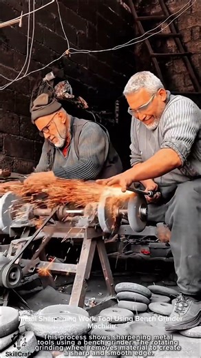 Metal Sharpening Work Tool Using Bench Grinder Machine #worktool