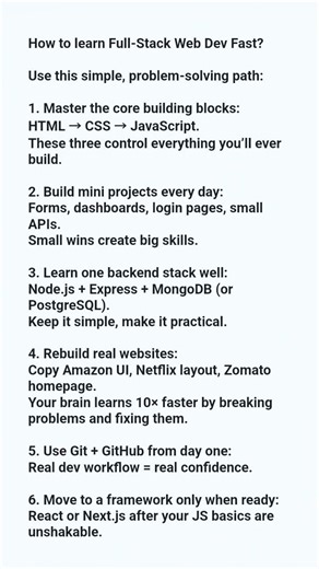 How to learn Full-Stack Web Dev Fast?