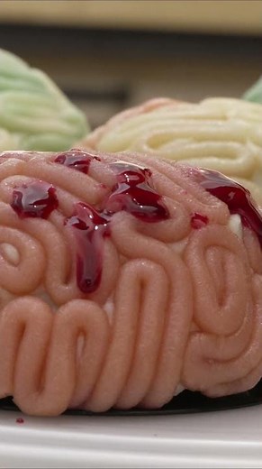 Muffin cerveau amande et framboise #halloween