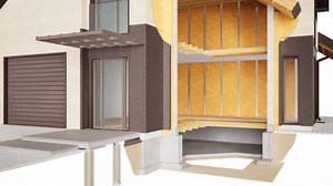 Cutaway House Visible Structures Interior Insulation Brown Bricks Fps Animation