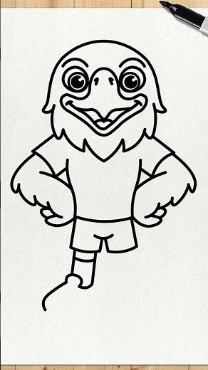 Desenhando a Águia Mascote da Copa do Mundo 2026 | Clutch #shorts| Passo a Passo Simples e Fácil