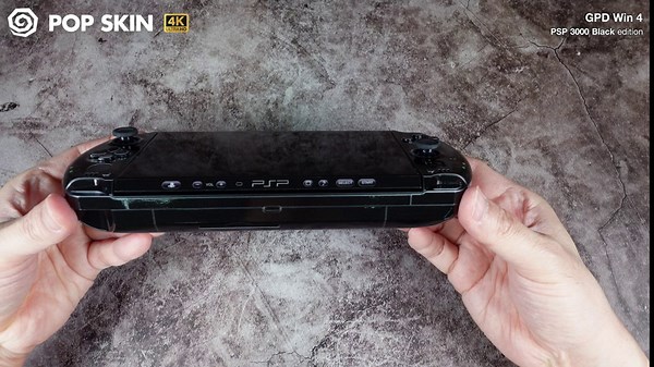 GPD Win 4 Matte Skin, PSP 3000 Black Edition, Full Wrapping Matte Vinyl Skin for GPD Win 4, Compatible with 2022, 2023, 2024, and 2025 Versions. (Designed by POP SKIN)