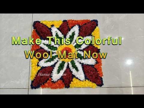DIY Woolen Rangoli Mat Tutorial | Beautiful Handmade Floor Art | Step by Step Craft Guide