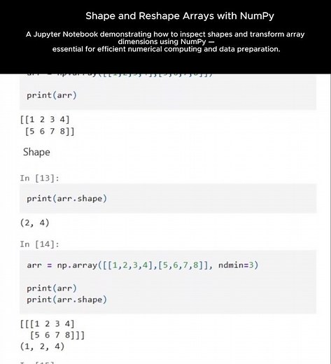 Shape and Reshape Arrays with NumPy
