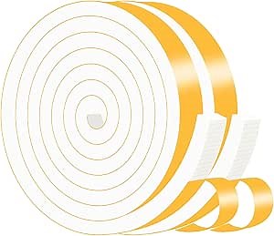 Weather Stripping,Weather Stripping for Door,Door Seal Strip for Door Frame, Lightproof, Soundproof Foam,Seal Strip for Door Frame,Window(White,1 in x 3/8 in x 13Ft)