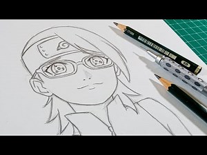 How to Draw Anime Uchiha Sarada From Boruto Naruto Next Generation