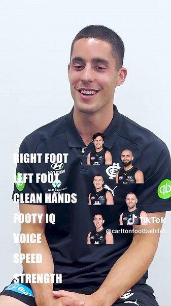 Build-A-Blue ⚙️ Adam Cerra puts together his ultimate teammate… #carltonfc #afl #adamcerra