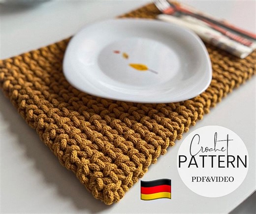 Häkelanleitung Platzset Video Tutorial  | Einfache Häkelanleitung fur Tischset | Schritt fur Schritt Video   PDF | Anfanger geeignet