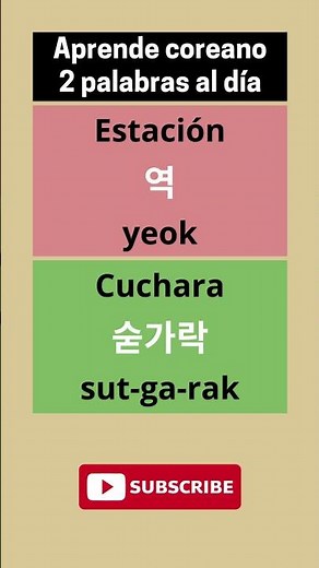 Aprende coreano | 2 palabras al día | Ep.51 – Estación & Cuchara