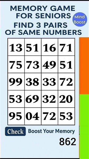 Easy Brain Exercise for Seniors and Adults – Simple Daily Activity to Stay Sharp | Match the Numbers