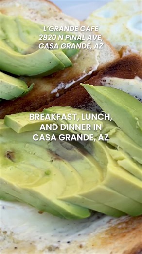 Breakfast, lunch, and dinner in Casa Grande, AZ 😍 📍 L'Grande Cafe (2820 North Pinal Avenue, Casa Grande, AZ) The title shot features L'Grande Cafe. This #coffeeshop has delicious #homestylecooking with breakfast all day. Our favorite dishes include the traditional Greek gyro, sweet crepes with Nutella and whipped cream, and the yogurt parfait. 📍 Bagel House CG (1295 East Florence Boulevard, Suite 1, Casa Grande, AZ) Enjoy freshly made #bagels and sandwiches at @bagelhousecg! They also offer #