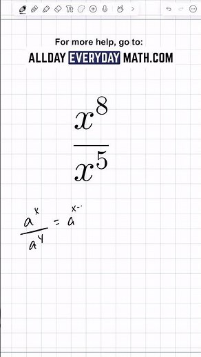 How to use the division rule (laws of exponents) in Algebra 1!