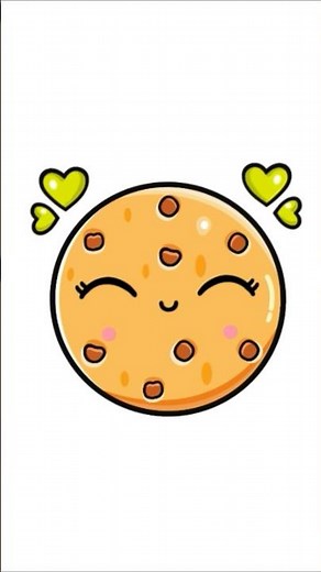 Draw Step by Step a Cute Cookie Easy | Draw Cookie 🍪 😋 Easy | Cute Drawings Shorts #shorts