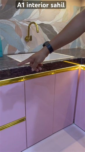 How to install profile lights in a modular kitchen !! #modularkitchen #shorts #viral