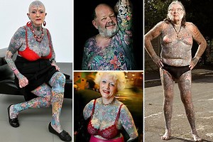 Tattooed OAPs strip off to show what body art looks like when you're old