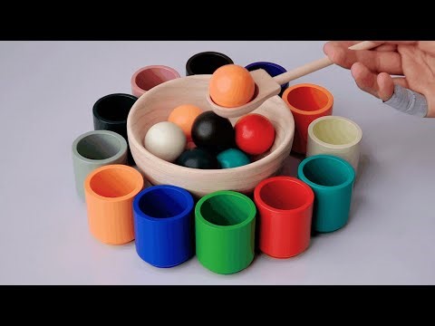 Learn Colors🔴🟠🟡🟢🔵🟣 Match Rainbow Balls & Cups - Learn Colors, Numbers for Toddlers and Babies!