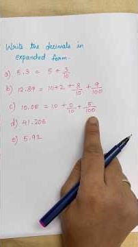 Write the decimals in expanded form #expandedform #decimals