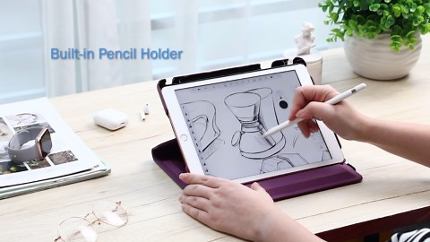 Fintie Rotating Case for iPad 9th Generation (2021) / 8th Generation (2020) / 7th Gen (2019) 10.2 Inch - 360 Degree Rotating Stand Cover with Pencil Holder, Auto Wake Sleep, Purple | 2021, 8th Generation, 2020, 7th Gen, 2019, Pencil Holder