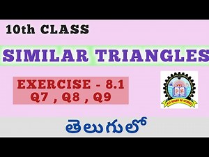 10th Class Maths Similar Triangles Exercise 8.1 in Telugu