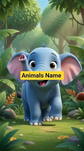 🐘 10 Animated Animal Names in English & Hindi | Learn Animal Names for Kids | #shorts