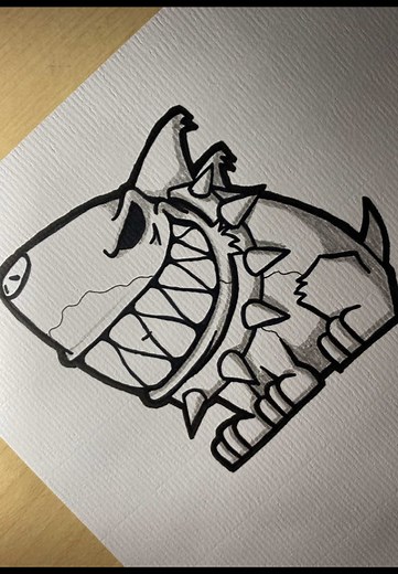Tutorial de Desenho de Graffiti com Pitbull e Tubarão