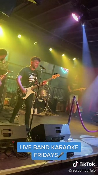 This is how we do Karaoke! Live backing band playing your songs, big stage, special effects. Let’s go! Check our website for what genre is up this week! #buffalony #karaoke